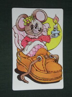 Card calendar, traffic gift shop, graphic artist, fairy tale figure, mouse, 1988, (3)