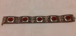 Beautiful, silver-plated bracelet decorated with carnelian or amber available!!!
