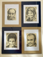 Pencil portraits of the classics of the performing arts
