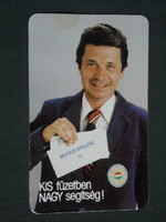 Kártyanaptár, Magyar autóklub, férfi modell, hitellevél, 1988,   (3)