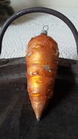 Old glass Christmas tree decoration, carrot