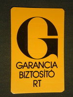Kártyanaptár, Garancia biztosító Rt. ,1988,   (3)