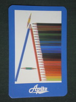 Kártyanaptár, ÁPISZ papír írószer üzletek, Budapest, színes ceruza, 1988,   (3)