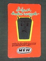 Kártyanaptár, MÉH hulladékhasznosító vállalat,grafikai rajzos, 1988,   (3)