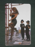 Card calendar, center department store, erotic female model, chimney sweep, 1988, (3)