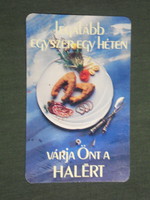 Card calendar, fish for fish company, fried fish, 1991, (3)