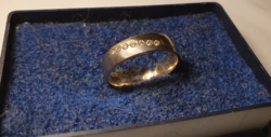 14K zirconia stone hoop ring