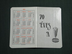 Card calendar, 70-year Ferroglobus iron and steel company, Budapest, 1992, (3)