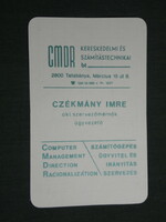 Card calendar, organization engineer Imre Czékmány, cmdr computer technology, tatabánya, 1991, (3)