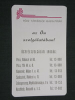 Card calendar, pétáv telecommunications company, Pécs, Szekszárd, Kaposvár, Keszthely 1991, (3)