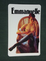 Kártyanaptár, MOKÉP mozi, Emmanuelle film, erotikus női akt modell, 1990,   (3)