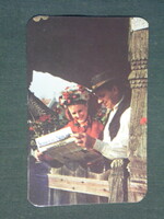 Card calendar, Somogy folk newspaper, newspaper, magazine, folk costume, 1990, (3)