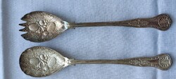 English silver-plated serving spoon set