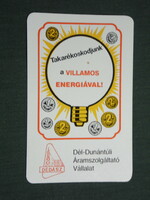 Card calendar, grandfather electricity supplier, graphic designer, let's save money, 1991, (3)
