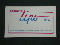 Kártyanaptár, Sabaria Lipo akkumulátor, Szombathely, 1991,   (3)