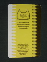 Kártyanaptár, Carbon irodatechnikai üzlet, Szombathely, 1990,   (3)