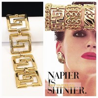 Napier new york 1970's 18kt gold plated book piece bracelet