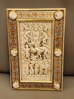 Zsolnay ikon jellegű falikép rendkívül ritka historizmus