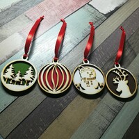 Wooden Christmas tree decorations