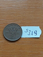 Belgium belgie 50 centimes 1952 miner's bronze s319