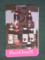 Card calendar, Pannonvin wine farm combine, Pécs, Villány merlot red wine, 1990, (3)