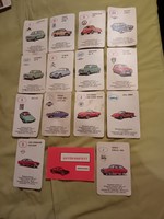 Retro autós kártya autókvartett