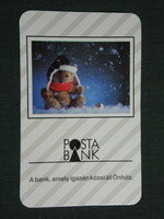 Kártyanaptár, Posta Bank, ünnepi, karácsony, 1991,   (3)