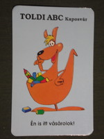Kártyanaptár, Toldi ABC áruház, Hikádi György Kaposvár, grafikai rajzos,humoros, 1992,   (3)