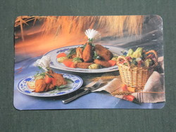 Card calendar, Törökszentmiklós poultry processing company, fried chicken, 1991, (3)