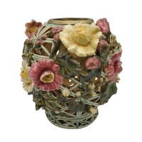 Zsolnay openwork vase pink m00946