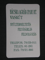 Card calendar, báska mgtsz, vaskút, rabbit slaughter plant, 1993, (3)