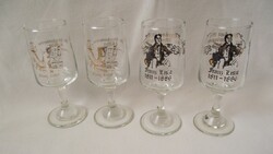 Gold-plated short drinking glasses, 4 pcs