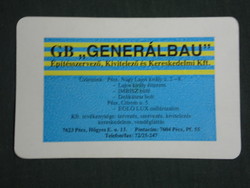 Card calendar, generálbau, king lajos restaurant, imbisz buffet, delicatessen, Pécs, 1993, (3)