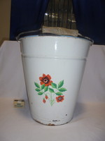 Old floral enamel bucket 