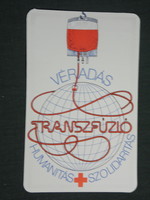 Card calendar, Zalaegerszeg Red Cross, graphic artist, blood donation, 1992, (3)