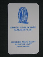 Card calendar, road transport trade union, Budapest, 1993, (3)