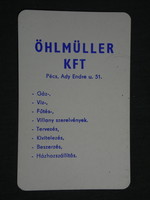 Card calendar, öhlmüller kft., Water gas, electrician, Pécs, 1992, (3)
