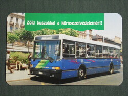 Kártyanaptár, BKV, buszmegálló, IKARUS 415 autóbusz, 1994,   (3)