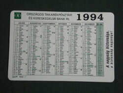Kártyanaptár, OTP takarékpénztár bank, névnapos, 1994,   (3)