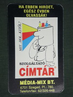 Kártyanaptár, Szeged szolgáltató címtár, újság, magazin, grafikai rajzos, 1993,   (3)