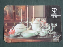 Card calendar, amphora üvért company, Alföld porcelain tableware, 1993, (3)