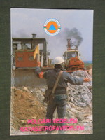 Card calendar, disaster, civil protection, Budapest, debris removal, dozer, 1993, (3)