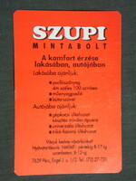 Card calendar, Supi carpet sample shop, Pécs, 1993, (3)