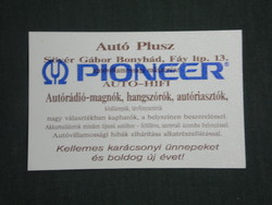 Card calendar, pioneer car plus car electricity service, gábor sövér, bonyhád, 1994, (3)