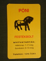 Card calendar, pony paint shop, Budapest, graphic artist, 1993, (3)