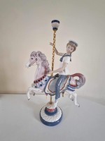 Lladro spanyol porcelán körhinta fiú lovon carousel 1470 37cm