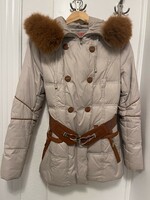 Women's winter coat - Russian red fox fur with collar (s)