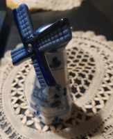 Holland kerámia/porcelán szélmalom kék-fehér szuvenír