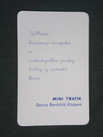 Card calendar, festive, mini traffic, Pécs domus shopping center store, 1994, (3)