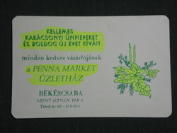 Card calendar, festive, penna market store, Békéscsaba, 1994, (3)